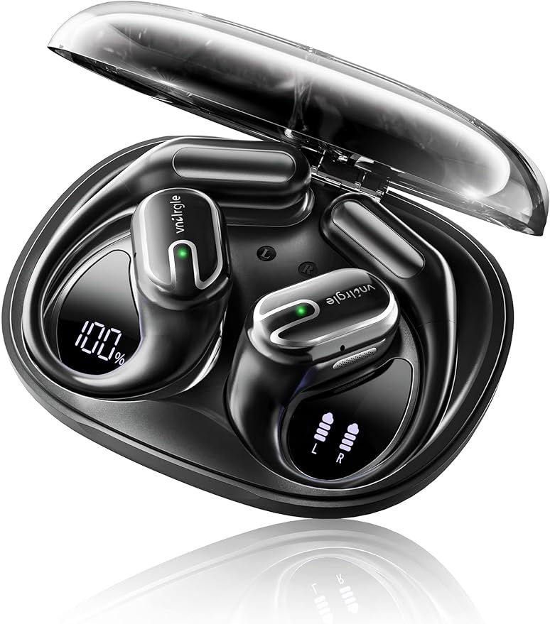 Open Ear Earbuds Bluetooth Headphones Wireless - 80Hrs Playtime Wireless Earbuds with IPX7 Waterproof Touch Control Earphones Sport with 18.2mm Drivers Stereo Sound Bluetooth 6.0 for Running Fitness-StrideForce Fitness
