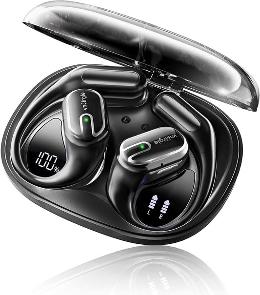 Open Ear Earbuds Bluetooth Headphones Wireless - 80Hrs Playtime Wireless Earbuds with IPX7 Waterproof Touch Control Earphones Sport with 18.2mm Drivers Stereo Sound Bluetooth 6.0 for Running Fitness-StrideForce Fitness