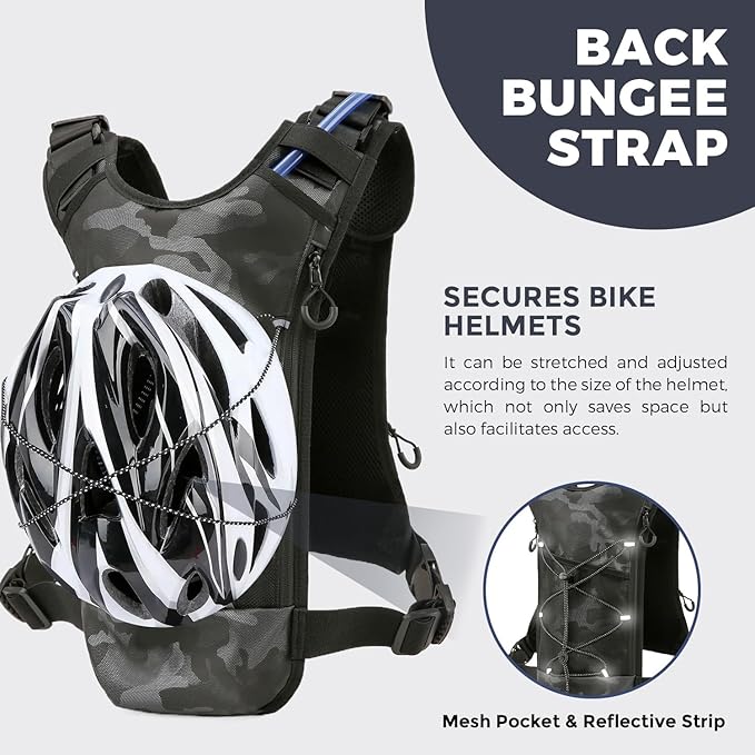 USA Original Patent Running Hydration Vest Backpack, Lightweight Chest Pack with 2.0L Water Bladder Bag Daypack for Hiking Running Cycling Race Marathon for Women Men-StrideForce Fitness