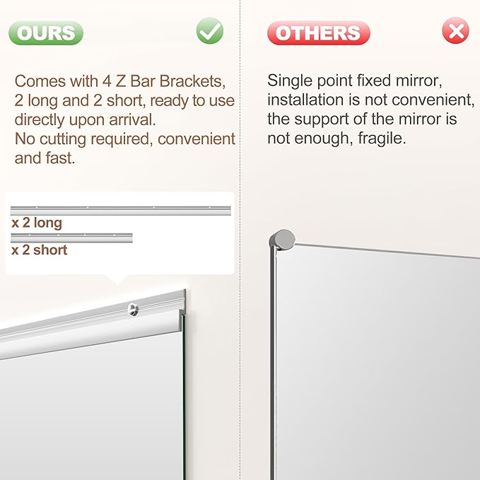 Hasipu Home Gym Mirror 95" L x 39" W - 1PC Large Full Body Mirror for Yoga, Wall-Mounted Mirrors for Fitness, Garage, Dance Studio, 0.16in Tempered Glass Frameless-StrideForce Fitness