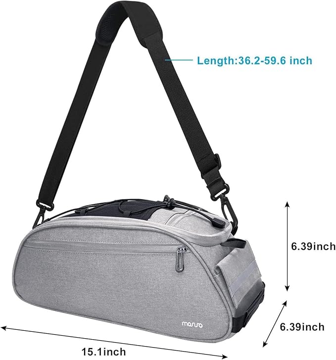 MOSISO Bike Rack Bag, Waterproof Bicycle Trunk Pannier Rear Seat Pouch Cycling Bike Carrier Backseat Storage Luggage Saddle Shoulder Bag-StrideForce Fitness