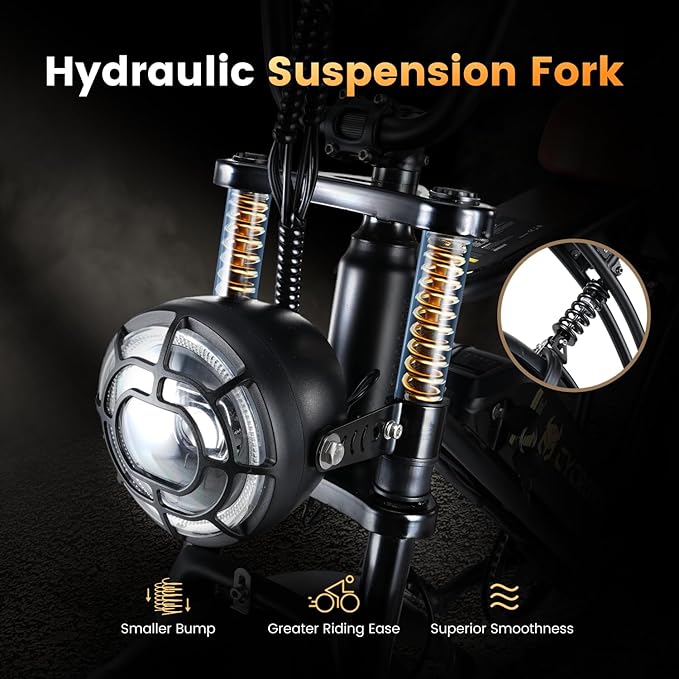 Electric Bike for Adults,Peak 1000W/1500W Motor,20/28MPH 55-150Mile ebikes for Adults with 10.4AH/13AH/26AH Battery,20" Fat Tire Electric Dirt Bike Commuting Off Road Ebike, UL2849-StrideForce Fitness