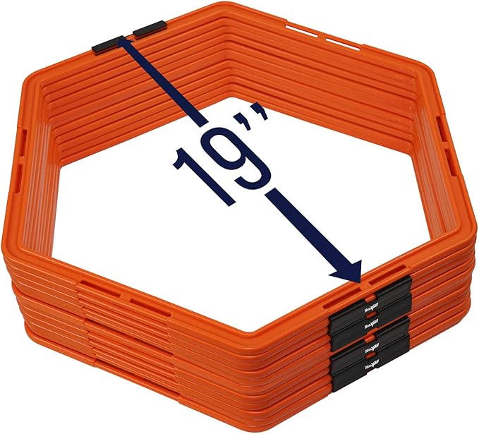 Yes4All Hex Agility Rings/Speed Rings with Carrying Bag – Hexagon Rings, Agility Hurdles for Agility Footwork Training-StrideForce Fitness