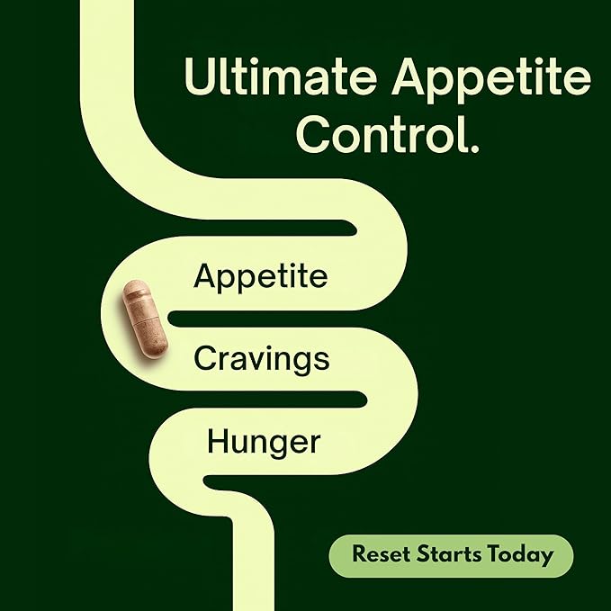 Natural Appetite Support Supplement for Women & Men, Clinically Studied Formula to Help Control Hunger & Cravings Naturally, Support Healthy Hormonal Balance, Holistic Daily Wellness – 60 Capsules-StrideForce Fitness