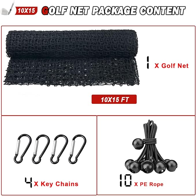Sports Netting - Heavy Duty Ball Net for Golf, Baseball, Hockey, Soccer-StrideForce Fitness