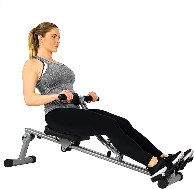 Sunny Health & Fitness Compact Adjustable Rowing Machine with 12 Levels of Resistance for Complete Body Workouts and Optional Free SunnyFit App Enhanced Connectivity-StrideForce Fitness