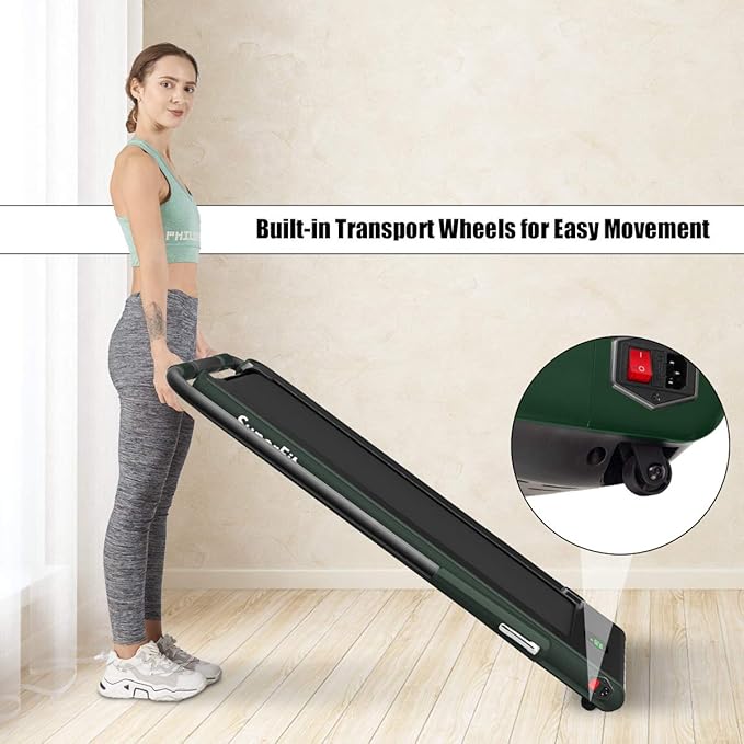 GYMAX Walking Pad, 2 in 1 Free Installation Under Desk Treadmill with Smart App, Remote Control & LED Display, 2.25HP Foldable Portable Compact Running Machine for Small Spaces Home Office-StrideForce Fitness