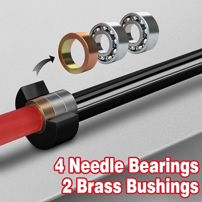 7ft Olympic Barbell for Strength Training and Olympic Weightlifting, 500 700 1000LBS Capacity Available, 2 Inch Bar for Squats, Home Gym Fitness Equipment, Bench Press, Deadlift,Powerlifting-StrideForce Fitness