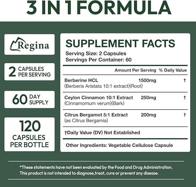 Liposomal Berberine Supplement 1500mg - Glucose Balance & Metabolic Support with Ceylon Cinnamon & Bergamot - Advanced Natural Weight Management, 120 Capsules for 60-Day Supply-StrideForce Fitness