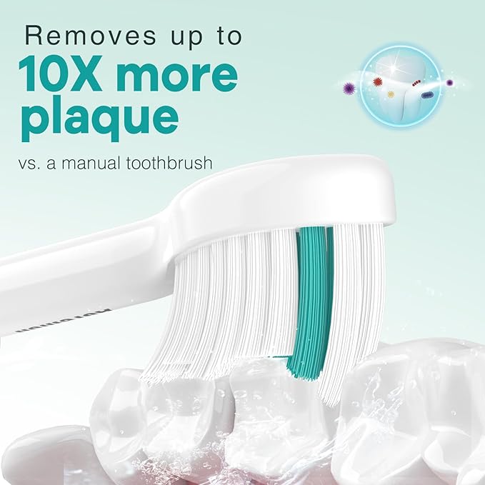 Aoremon Toothbrush Replacement Heads Compatible with Philips Sonicare E-Series Essence Xtreme Elite Advance CleanCare Screw-on Electric Toothbrush Handle Head Come with Hygienic Caps, 3 Count, White