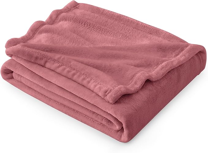 Bedsure Fleece Throw Blanket for Couch Rose Pink - Lightweight Plush Fuzzy Cozy Soft Blankets and Throws for Sofa, 50x60 inches-StrideForce Fitness