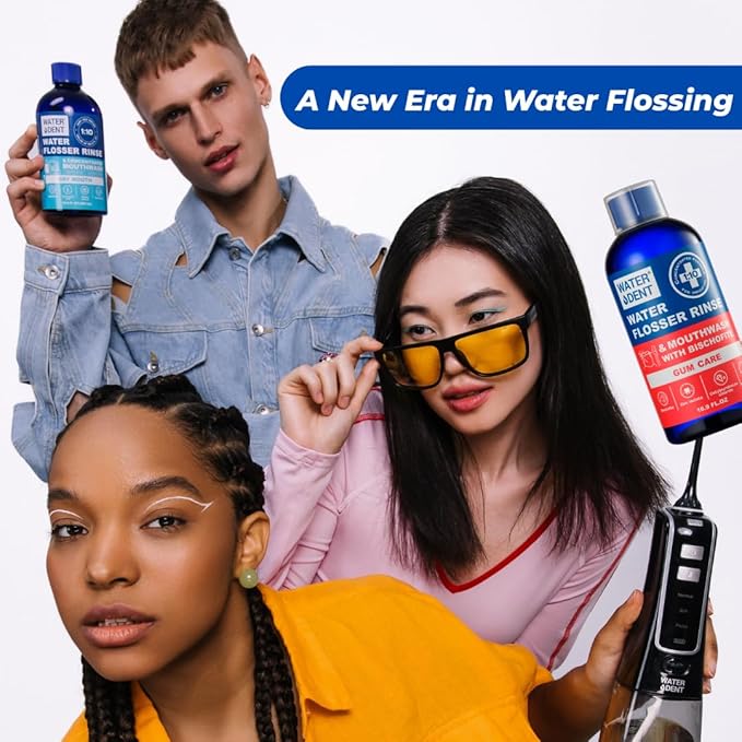 Concentrated Water flosser Rinse & mouthwash Gum Care| Add to Water Flosser & Oral irrigator | Apple Mint| Pack of 1 = 16.9 fl.oz | Alcohol Fluoride Free, Made in USA | WATER DENT