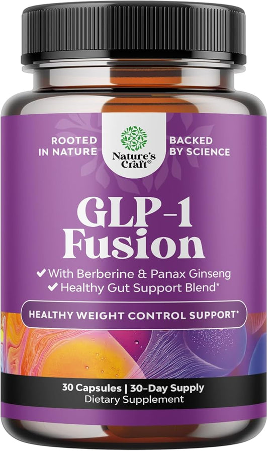 GLP-1 Berberine Supplement - One a Day Healthy Gut Berberine Complex with Panax Ginseng Turmeric Curcumin & Cayenne Pepper for Metabolic Balance - Gluten Free Vegan and Non-GMO (1 Month Supply)-StrideForce Fitness