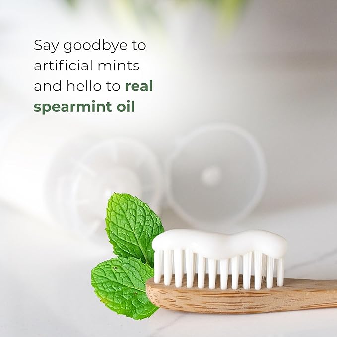 Aloe Vera Toothpaste Remineralizing Calcium Hydroxyapatite | Fluoride Free Oral Care | Natural Ingredients | 100ml, Spearmint