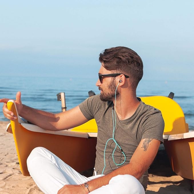 LUDOS Clamor USB C Headphones for iPhone 16 15 Pro Max Plus iPad Pro, 5 Years Warranty, USB-C Earbuds for Samsung Galaxy S24 S23 Ultra S22 S21 FE S20 A55 A54 A53, USB Type C Earphones - Turquoise-StrideForce Fitness