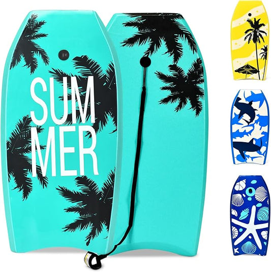 KOTEK 33/37/41 Inch Body Board with Wrist Leash, EPS Core, Dual Channel, HDPE Slick Bottom, Bodyboard for All Skill Levels & Wave Conditions-StrideForce Fitness