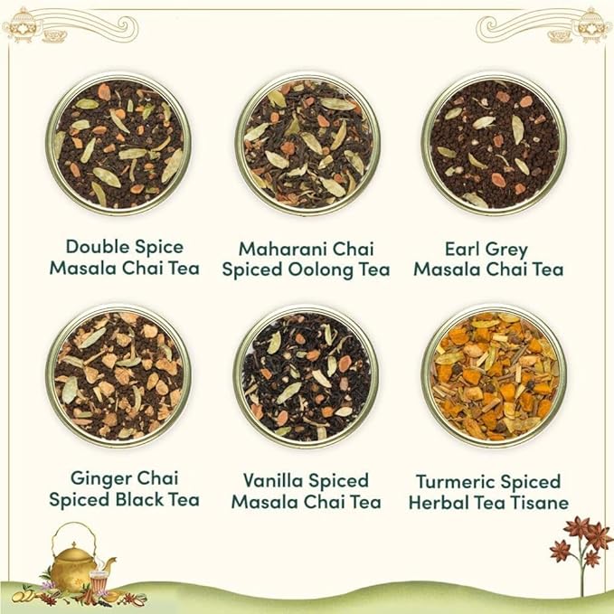 VAHDAM, Chai Tea Gift Set (12 varieties) Chai Loose Leaf Tea in Tin Caddy Gift Box | Exotic Chai Tea Blends | Gluten Free, Non GMO | Gifts for Men and Women | Gifts for Him/Her-StrideForce Fitness