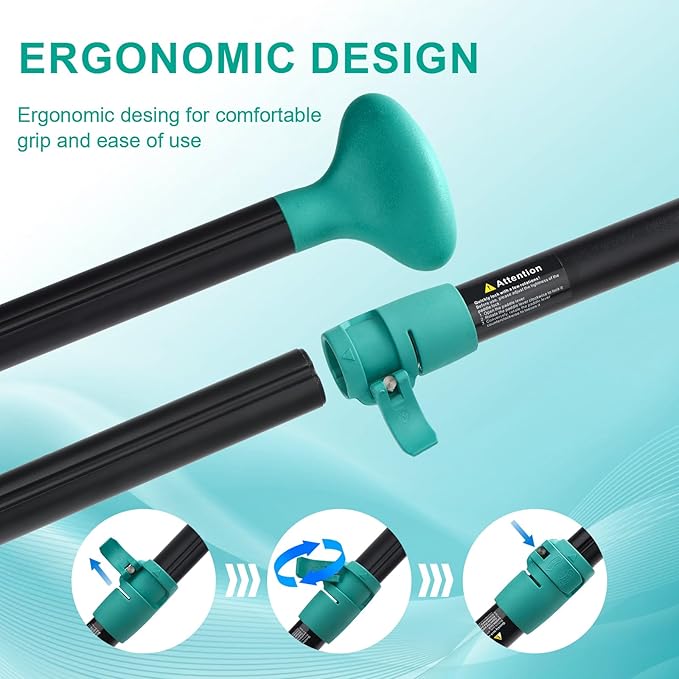 SUP Paddle, Stand Up Paddle Board Paddle Lightweight Adjustable 4-Piece Aluminium Kayak Paddles, Unique Lock Design Floating Alloy Shaft Paddle for Paddle Board-StrideForce Fitness