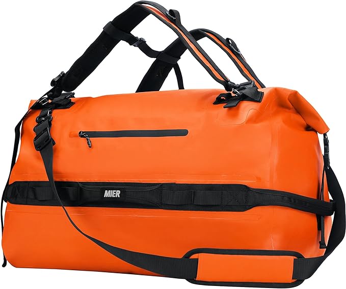 MIER Large Waterproof Duffel Bag Rolltop Dry Backpack Duffle Bags for Kayaking, Rafting, Boating, Swimming, Camping, Travel, Gym, Beach, 60L/80L-StrideForce Fitness
