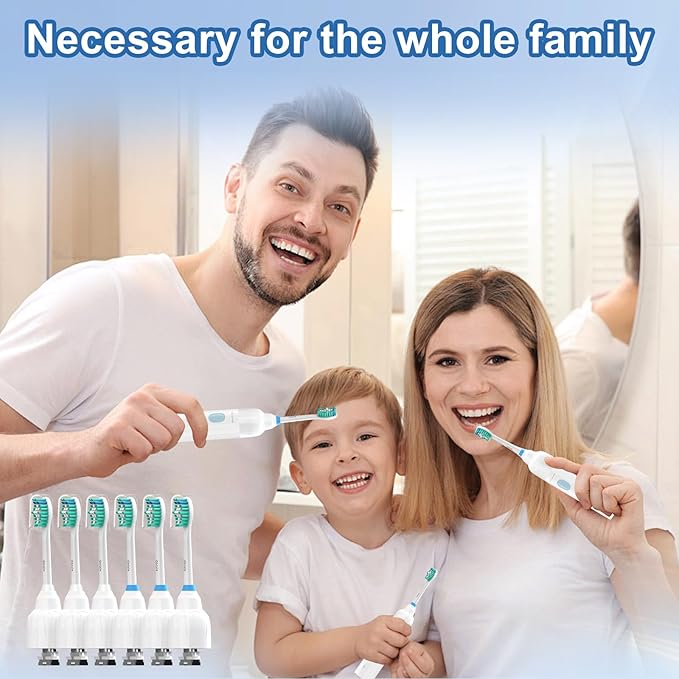 Toothbrush-Replacement-Heads for Philips-Sonicare, Replacement-Toothbrush-Heads Compatible with Philip Sonicare Fit for E-Series Essence Xtreme Elite Advance and Cleancare, 6 Pack