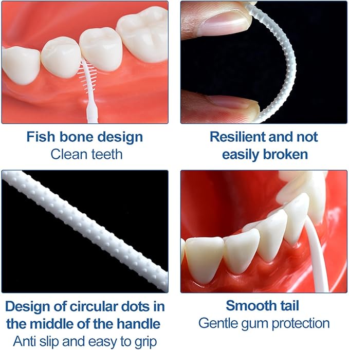 Super Deer 300Count Brushpicks Interdental Toothpicks,Soft Bristle Dental Floss Picks Toothpicks,Helps Removes Plaque and Debris Between Your Teeth (1)