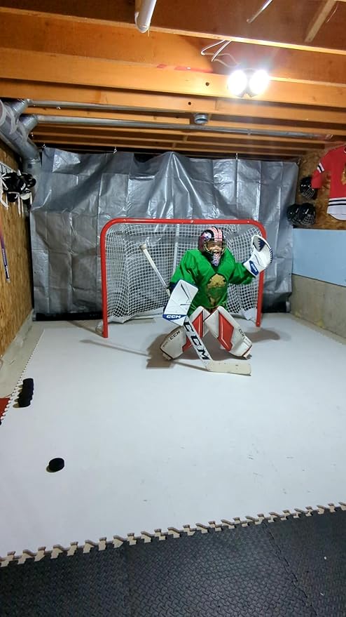 Potent Skateable Synthetic Ice Hockey Tiles (10-Pack, 21.6 SQFT) – Artificial Ice Rink Tiles for Home Hockey Training – Easy Interlocking Assembly, Expandable Design, Durable Self-Lubricating Surface-StrideForce Fitness