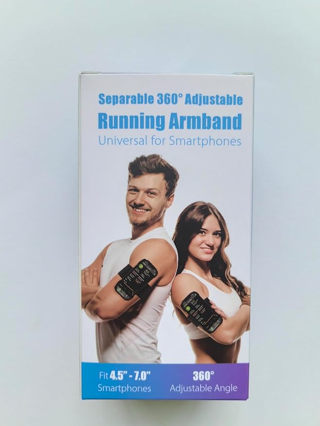 Cikyner Running Armband, 3 in 1 Running Phone Holder Sports Armband Bicycle Phone Holder 360° Rotatable & Detachable Running Phone Armband for 4.5-7'' iPhone Huawei for Gym Running Hiking-StrideForce Fitness