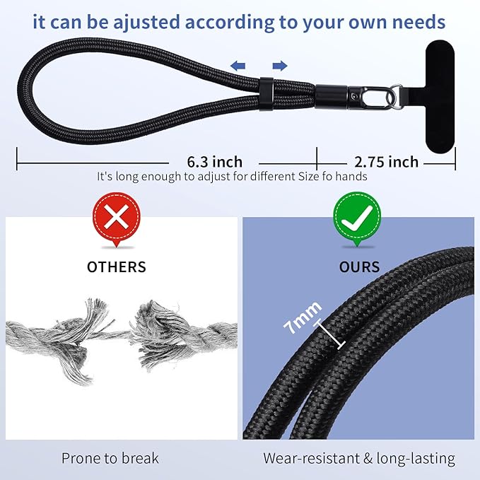 2 Pack Phone Lanyard for Cellphone Case, Phone Wrist Strap for Case, Cellphone Strap Wrist Lanyard for Women and Men-StrideForce Fitness