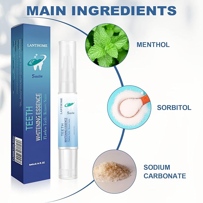 Teeth Whitening Essence Pen - Reduces Teeth Stains and Yellowing, Travel-Friendly Tooth Whitening Pen with Mint Flavor, Gentle on Sensitive Teeth Care (3pcs)