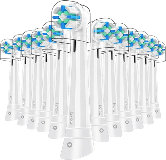 12pcs iO Replacement Heads Compatible with Oral B iO,iO Series Electric Toothbrush Heads Compatible with Oral B iO 2/3/4/5/6/7/8/9/10,Medium Bristles for Effective Plaque Removal,White