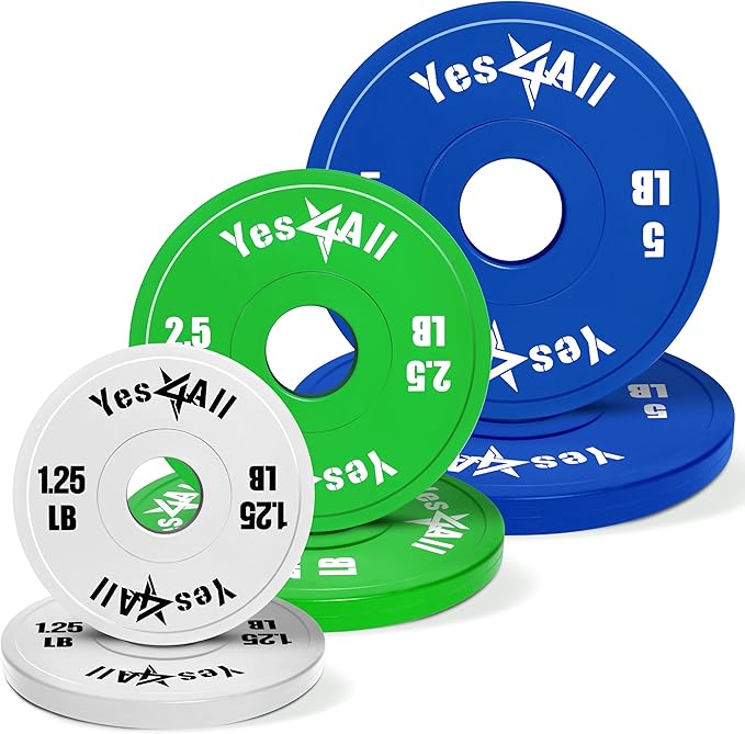 Yes4All Fractional Weight Plates Set, Available In Steel And Rubber, Set of 2/4/6 Plates in 1.25LB, 2.5LB, or 5LB Sizes, Micro Change Plates for Dumbbell and Olympic Barbell Weightlifting-StrideForce Fitness