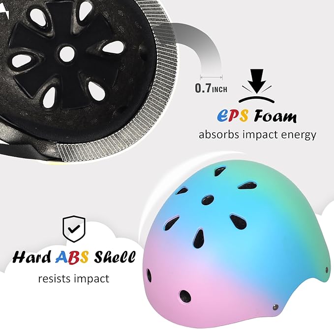 Kids Bike Helmet, Adjustable and Multi-Sport, from Toddler to Youth, 3 Sizes-StrideForce Fitness