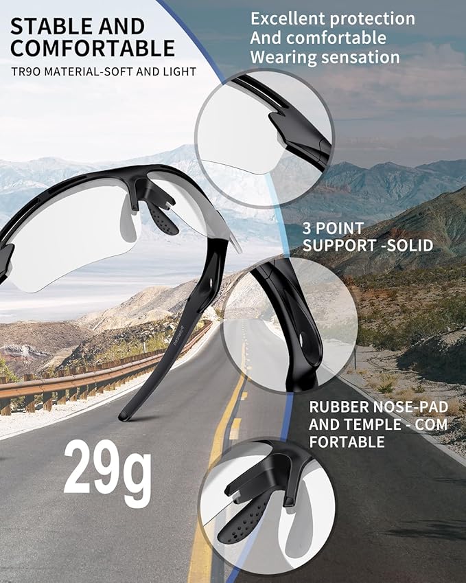 Polarized Sports Sunglasses for Men Women,UV400 Protection Sunglass for Running Cycling Fishing Hiking TR90-StrideForce Fitness