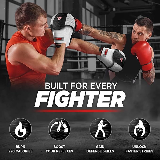 WYOX Curved Boxing Punch Mitts – Boxing Pads Training Set, Punching Mitts for Adults, Kickboxing Pads, Muay Thai Pads, Karate Pads, MMA Training Equipment, Martial Arts Focus Pads-StrideForce Fitness
