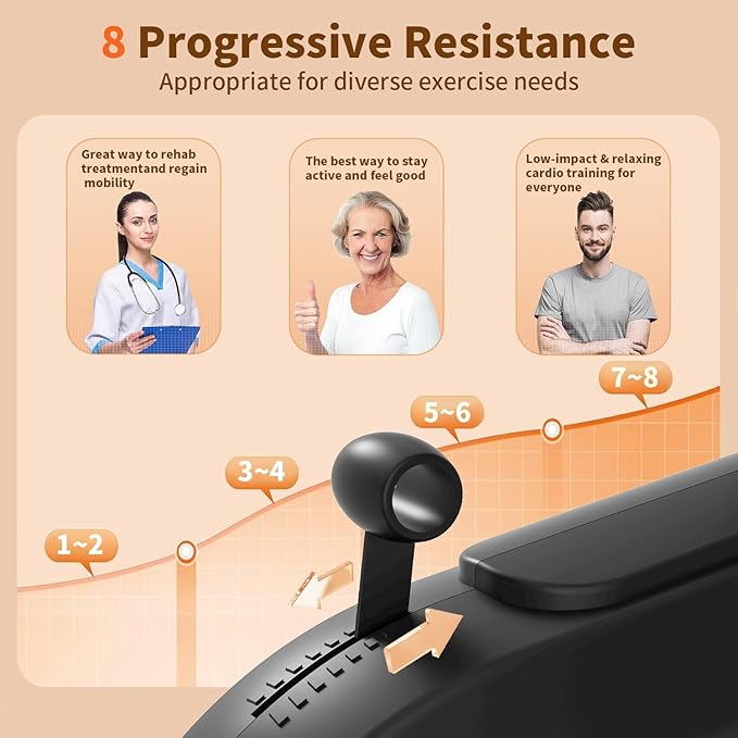 JEEKEE Recumbent Exercise Bike for Seniors,Stationary Bikes for Home, 300LB Capacity & 16 Levels Magnetic Resistance, Heart Rate Handle-StrideForce Fitness