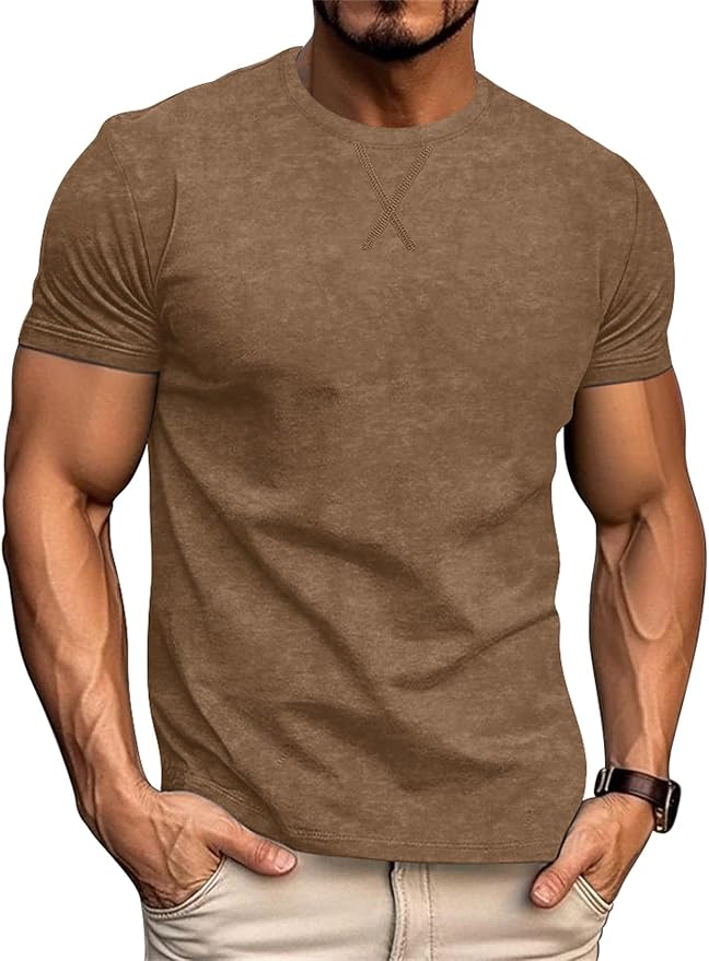 LOGEEYAR Men's Athletic Washed T-Shirts Basic Crew Neck Tees Tops Causal Distressed Cotton T Shirts for Men-StrideForce Fitness