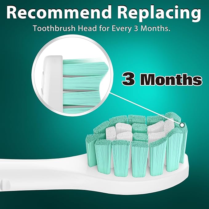 Toothbrush Heads for Philips Sonicare Replacement Heads, C2 Brush Head Compatible with Phillips Sonicare Click-on 4100 5100 6100 Electric Toothbrush, 10 Pack