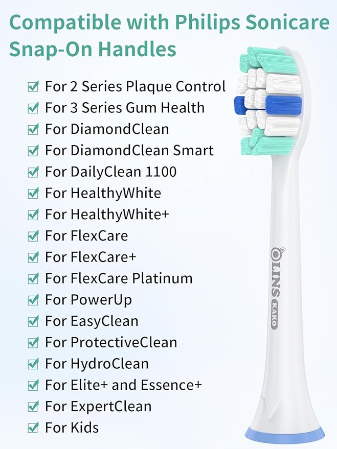 Replacement Brush Heads for Philips Sonicare Toothbrush Handles Toothbrush Heads for Sonicare (Pack of 8)