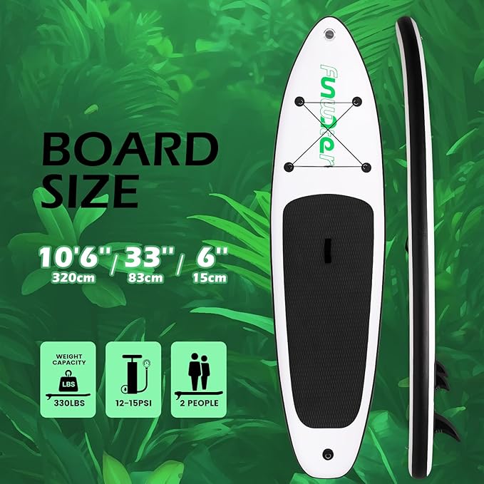 FunWater Inflatable Ultra-Light Stand Up Paddle Board for All Skill Levels with Premium SUP Paddleboard Accessories,Non-Slip Comfort Deck for Youth & Adults-StrideForce Fitness