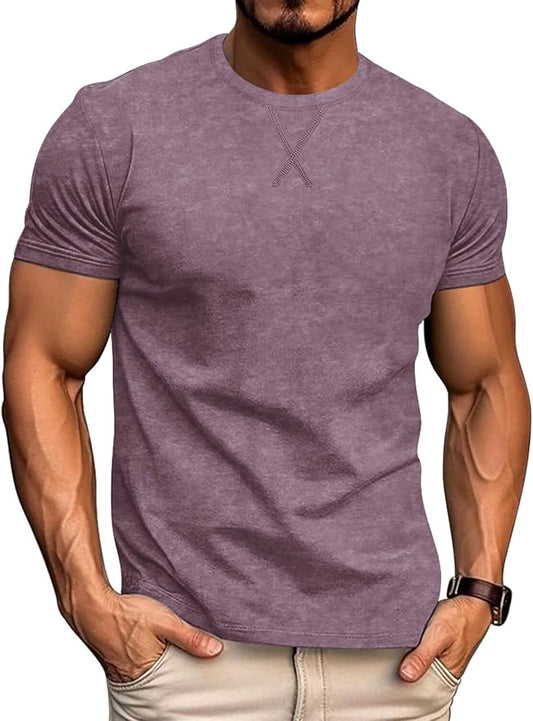 LOGEEYAR Men's Athletic Washed T-Shirts Basic Crew Neck Tees Tops Causal Distressed Cotton T Shirts for Men-StrideForce Fitness
