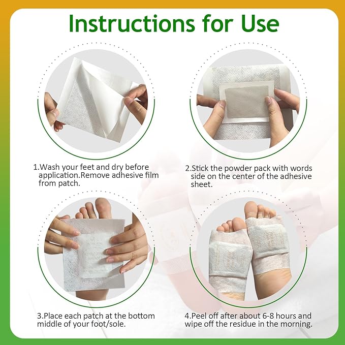 62 Pads Foot Pads Natural Turmeric & Ginger, Wormwood, Bamboo Vinegar, 62Pads Goodnight Pads Included 62 Adhesive Sheets-StrideForce Fitness