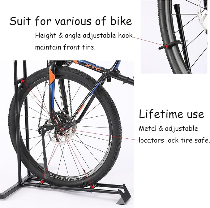 YueTong Vertical Bike Stand, 2 Bike Rack Garage, Upright and Horizontal, Indoor Bicycle Storage for Floor.-StrideForce Fitness
