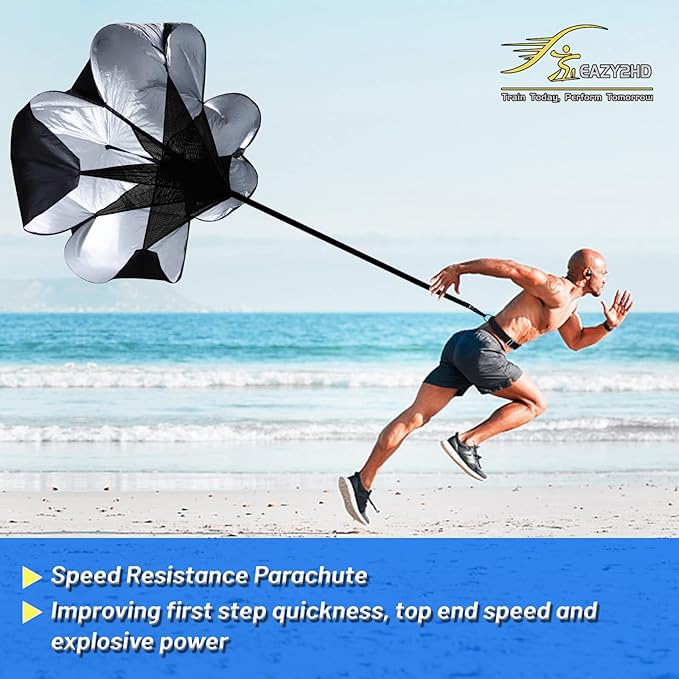 Eazy2hD Speed Agility Training Set- Agility Ladder,12 Cones, 4 Adjustable Hurdles,Parachute, Exercise Workout Equipment Boost Fitness & Increase Quick Footwork-StrideForce Fitness