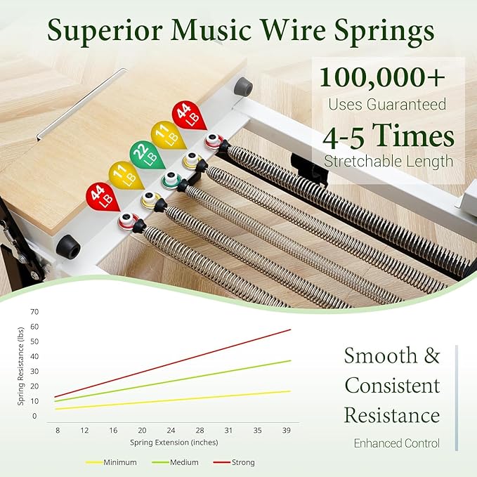 PAETA Pilates Reformer, 91" Foldable Reformer Pilates Machine with Adjustable Reformer Heights, Pilates Equipment with Piano Wire Spings and Jump Boards-StrideForce Fitness