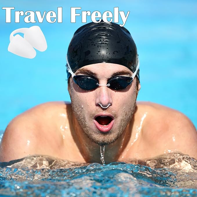 2 Pack Nose Plugs for Swimming for Adults and Kids (Age 7-12), Waterproof Soft Silicone Swimming Protectors Nose Block Nostril Plugs for Swimmers Surfers Water Sports-StrideForce Fitness