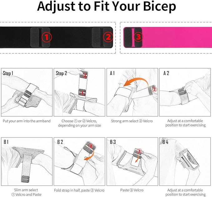 Running Armband with Earphone Bag Cell Phone Armband for iPhone 16 15 Pro 14 Plus 13 11 XR XS, Galaxy S24/S10 Water Resistant Sports Phone Holder Case & Zipper Slot Car Key Holder for 6.7 inch Phone-StrideForce Fitness