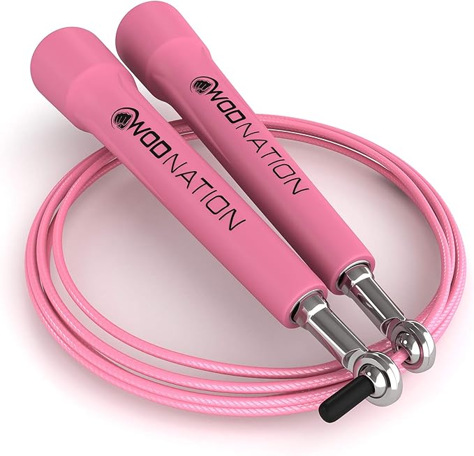 WOD Nation Adjustable Speed Jump Rope For Men, Women & Children - Blazing Fast Fitness Skipping Rope Perfect for Boxing, MMA, Endurance-StrideForce Fitness
