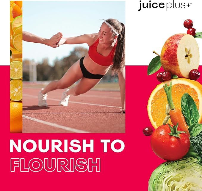 JuicePlus+ Fruit and Vegetable Blend: for Solid Nutritional Foundation - Boost Family's Health with 20 Fruits & Veggies Plus Plant Nutrients - Prepacked 2 Bottles (60 Servings of Fruit, 60 of Veg)-StrideForce Fitness