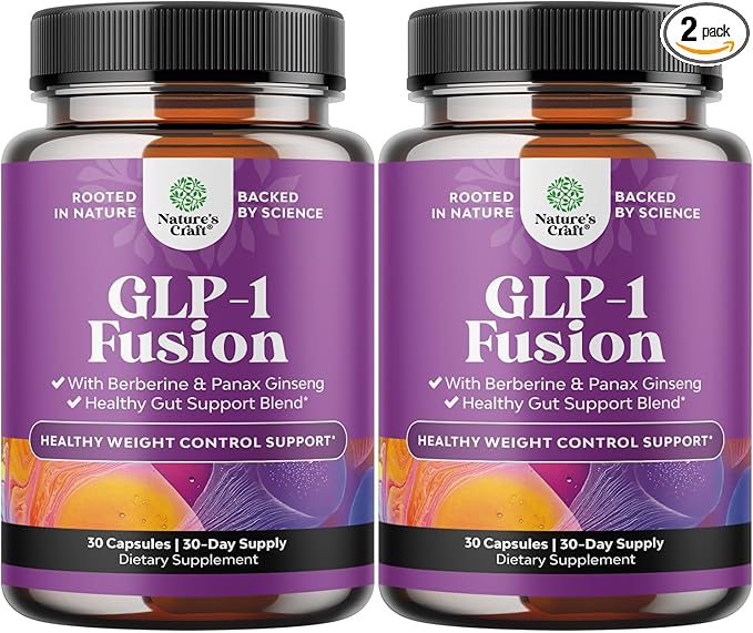 GLP-1 Berberine Supplement - One a Day Healthy Gut Berberine Complex with Panax Ginseng Turmeric Curcumin & Cayenne Pepper for Metabolic Balance - Gluten Free Vegan and Non-GMO (2 Month Supply)-StrideForce Fitness