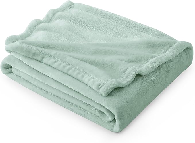 Bedsure Sage Green Fleece Throw Blanket - 300GSM Soft Lightweight Plush Cozy Blankets for Bed, Sofa, Couch, Travel, Camping-StrideForce Fitness